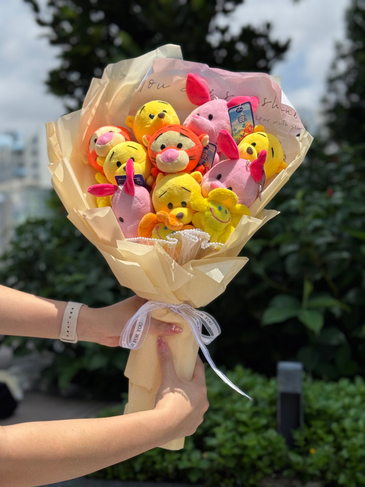 Large 9 pc Mixed Winnie the Pooh Forever Bouquet